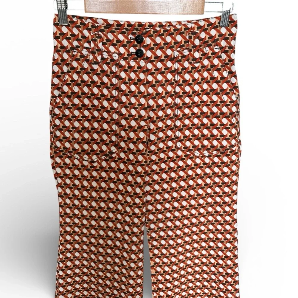 Maeve by Anthropologie The Naomi Wide-Leg Flare Pants in Geometric Pattern - Picture 4 of 8